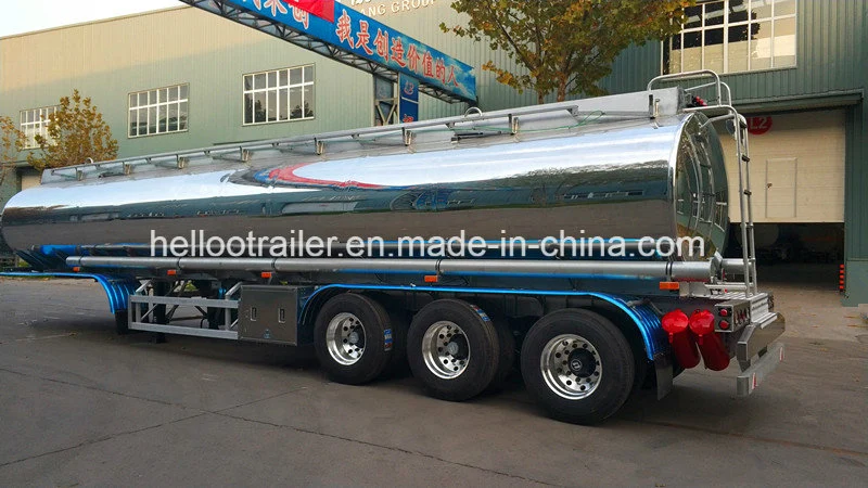 3 Axle 42000L Aluminum Fuel Tank Trailer with Air Bag Suspension Made in China