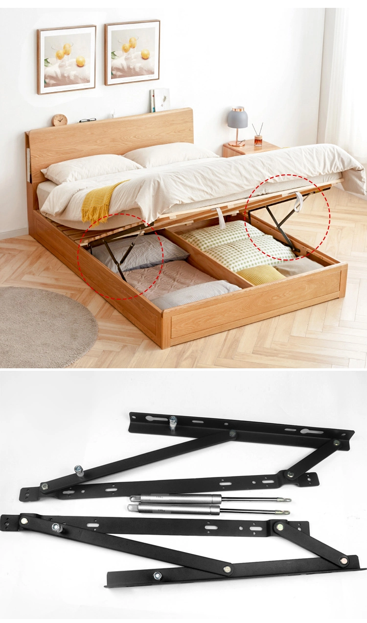 Easy to Assemble Hydraulic Gas Lift up Ottoman Folding Storage Slatted Bed Frame