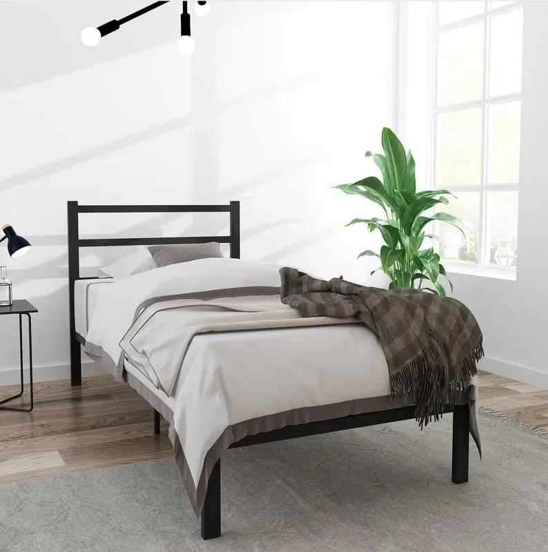 Free Sample Wholesale Good Price Steel Iron Metal Single Bed Frame