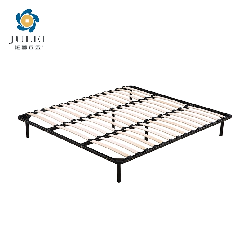 King Size Bed Frame Metal Slat Knock Down Design King Size Bed Base